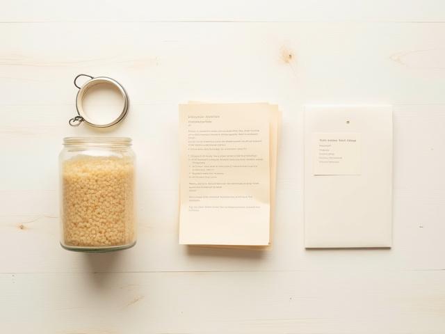 Sourdough starter kit showing a glass jar with bubbly starter, a printed instruction guide, and a recipe card.